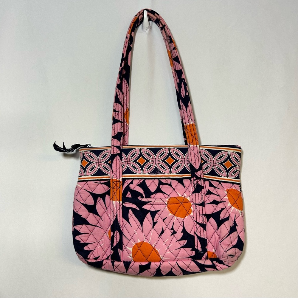 Vera Bradley Loves Me Pink Daisy print double handle shoulder bag purse